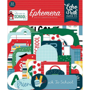 Scrapbooking  Echo Park Cardstock Ephemera 33/Pkg Icons, First Day Of School Ephemera