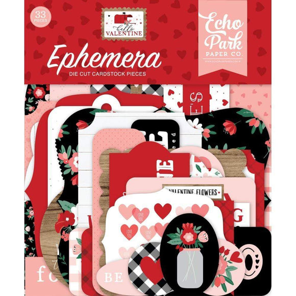 Scrapbooking  Echo Park Cardstock Ephemera 33/Pkg Icons, Hello Valentine Ephemera