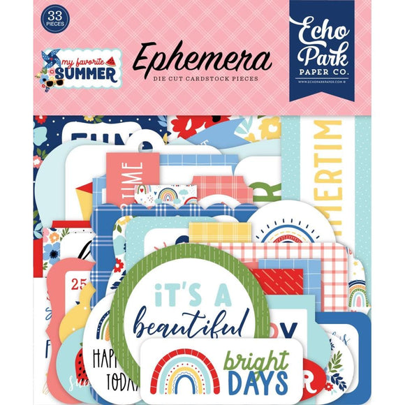 Scrapbooking  Echo Park Cardstock Ephemera 33/Pkg Icons, My Favorite Summer Ephemera