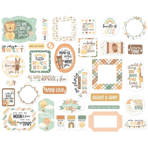 Scrapbooking  Echo Park Cardstock Ephemera 33/Pkg Icons, Our Baby Ephemera