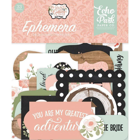 Scrapbooking  Echo Park Cardstock Ephemera 33/Pkg Icons, Our Wedding Ephemera