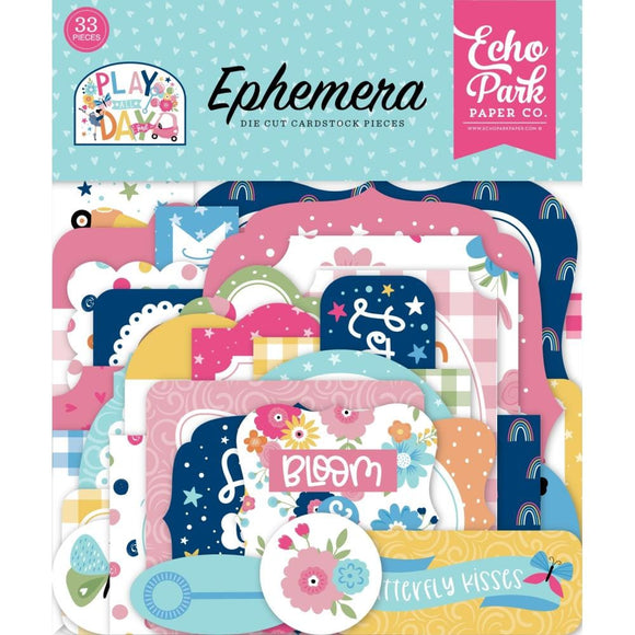 Scrapbooking  Echo Park Cardstock Ephemera 33/Pkg Icons, Play All Day Girl Ephemera