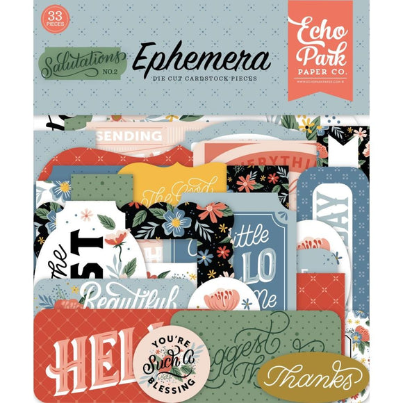 Scrapbooking  Echo Park Cardstock Ephemera 33/Pkg Icons, Salutations No. 2 ephemera