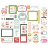 Scrapbooking  Echo Park Cardstock Ephemera 34/Pkg Frames and Tags, A Birthday Wish Girl Ephemera