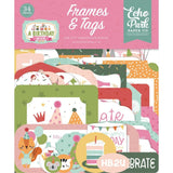Scrapbooking  Echo Park Cardstock Ephemera 34/Pkg Frames and Tags, A Birthday Wish Girl Ephemera