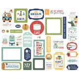 Scrapbooking  Echo Park Cardstock Ephemera 34/Pkg Frames & Tags A Birthday Wish Boy Ephemera