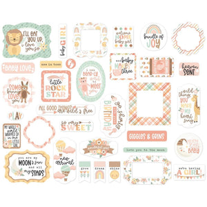 Scrapbooking  Echo Park Cardstock Ephemera 34/Pkg Icon, Our Baby Girl Ephemera