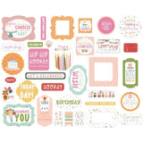 Scrapbooking  Echo Park Cardstock Ephemera 34/Pkg Icons, A Birthday Wish Girl Ephemera
