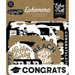 Scrapbooking  Echo Park Graduation Cardstock Ephemera 34/Pkg Ephemera