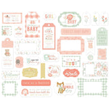 Scrapbooking  Echo Park It's A Girl Cardstock Ephemera 33/Pkg Frames & Tags ephemera