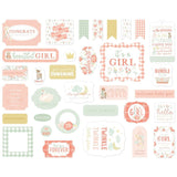 Scrapbooking  Echo Park It's A Girl Cardstock Ephemera 33/Pkg Icons ephemera