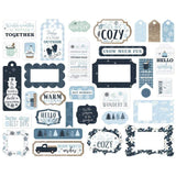 Scrapbooking  Echo Park Winter Cardstock Ephemera 33/Pkg Frames & Tags Ephemera