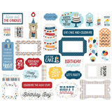 Scrapbooking  ***IN TRANSIT***Echo Park Cardstock Ephemera 33/Pkg Frames & Tags, Birthday Boy ephemera