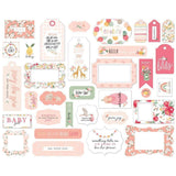 Scrapbooking  Welcome Baby Girl Cardstock Ephemera 33/Pkg Frames & Tags Ephemera