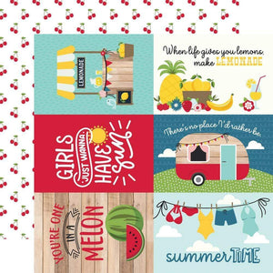 Scrapbooking  A Slice Of Summer Double-Sided Cardstock 12"X12" -6x4 Journaling Cards Paper 12"x12"