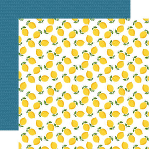 Scrapbooking  A Slice Of Summer Double-Sided Cardstock 12"X12" - Lemons Paper 12"x12"