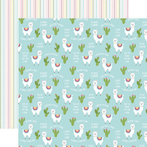 Scrapbooking  All Girl Double-Sided Cardstock 12"X12" - No Prob-Lama Paper 12"x12"