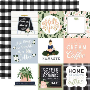 Scrapbooking  Coffee & Friends Double-Sided Cardstock 12"X12" - 4'x4" Journaling Cards Paper 12"x12"