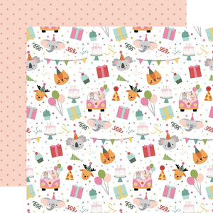 Scrapbooking  Echo Park A Birthday Wish Girl Double-Sided Cardstock 12"X12" - Lets Party Paper 12"x12"