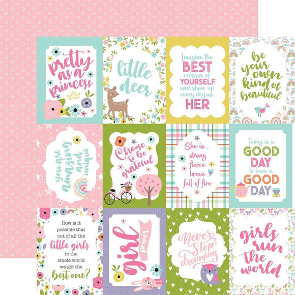Scrapbooking  Echo Park All About A Girl Double-Sided Cardstock 12