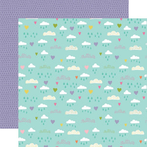 Scrapbooking  Echo Park All About A Girl Double-Sided Cardstock 12"X12" -Heartfelt Sky Paper 12"x12"