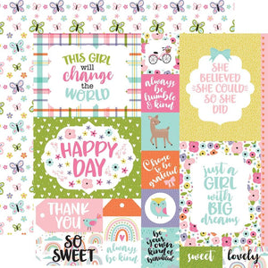 Scrapbooking  Echo Park All About A Girl Double-Sided Cardstock 12"X12" -Multi Journaling Cards Paper 12"x12"