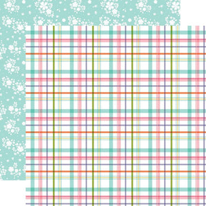 Scrapbooking  Echo Park All About A Girl Double-Sided Cardstock 12"X12" -Playful Plaid Paper 12"x12"