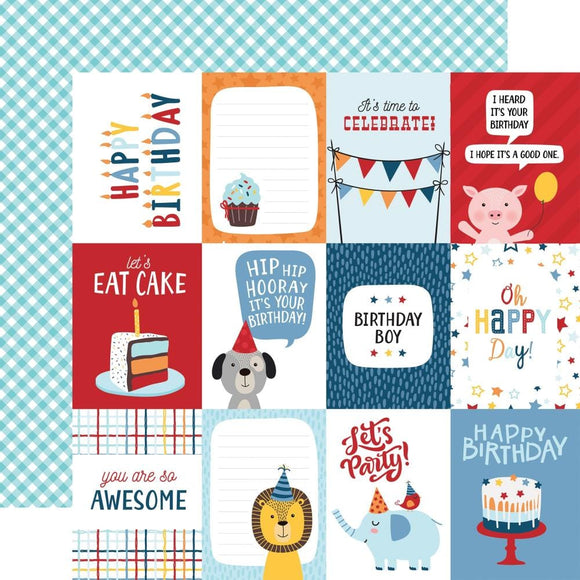 Scrapbooking  Echo Park Birthday Boy Double-Sided Cardstock 12