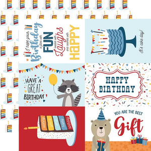 Scrapbooking  Echo Park Birthday Boy Double-Sided Cardstock 12"X12" - 6x4 Journaling Cards Paper 12'x12