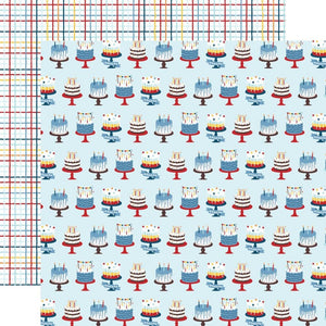 Scrapbooking  Echo Park Birthday Boy Double-Sided Cardstock 12"X12" - Lets Eat Cake Paper 12'x12