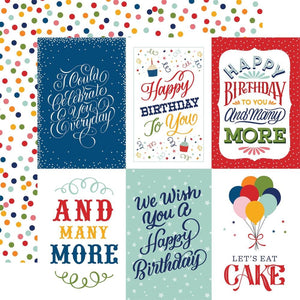 Scrapbooking  Echo Park Birthday Salutations Double-Sided Cardstock 12"X12" - 4x6 Journaling Cards paper 12"x12"