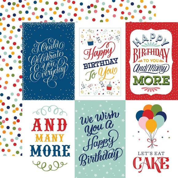 Scrapbooking  Echo Park Birthday Salutations Double-Sided Cardstock 12