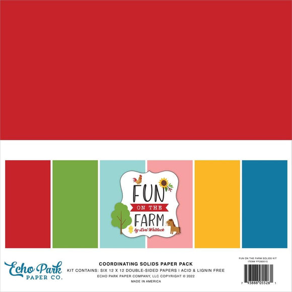 Scrapbooking  Echo Park Double-Sided Solid Cardstock 12