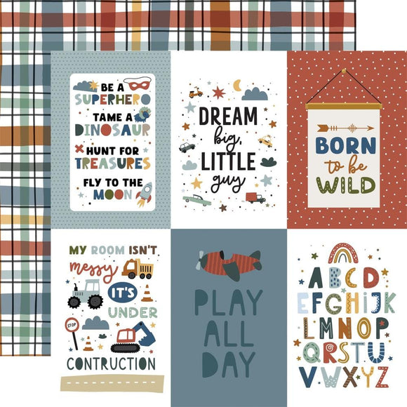 Scrapbooking  Echo Park Dream Big Little Boy Double-Sided Cardstock 12