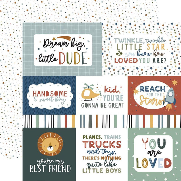 Scrapbooking  Echo Park Dream Big Little Boy Double-Sided Cardstock 12