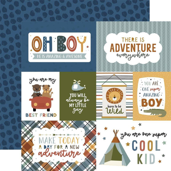 Scrapbooking  Echo Park Dream Big Little Boy Double-Sided Cardstock 12