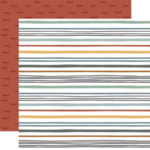 Scrapbooking  Echo Park Dream Big Little Boy Double-Sided Cardstock 12"X12" -Sweet Boy Stripes Paper 12"x12"