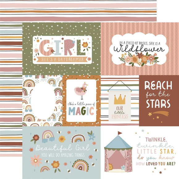 Scrapbooking  Echo Park Dream Big Little Girl Double-Sided Cardstock 12