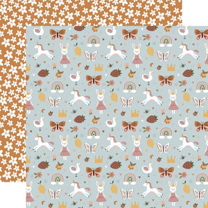 Scrapbooking  Echo Park Dream Big Little Girl Double-Sided Cardstock 12"X12" - Unicorns and Fun Paper 12"x12"