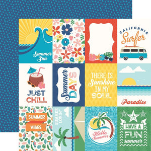 Scrapbooking  Echo Park Endless Summer Double-Sided Cardstock 12"X12" - 3x4 Journaling Cards Paper 12"x12"