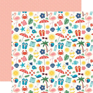 Scrapbooking  Echo Park Endless Summer Double-Sided Cardstock 12"X12" - Beach Day Paper 12"x12"