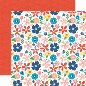 Scrapbooking  Echo Park Endless Summer Double-Sided Cardstock 12"X12" - Sunny Stems Paper 12"x12"