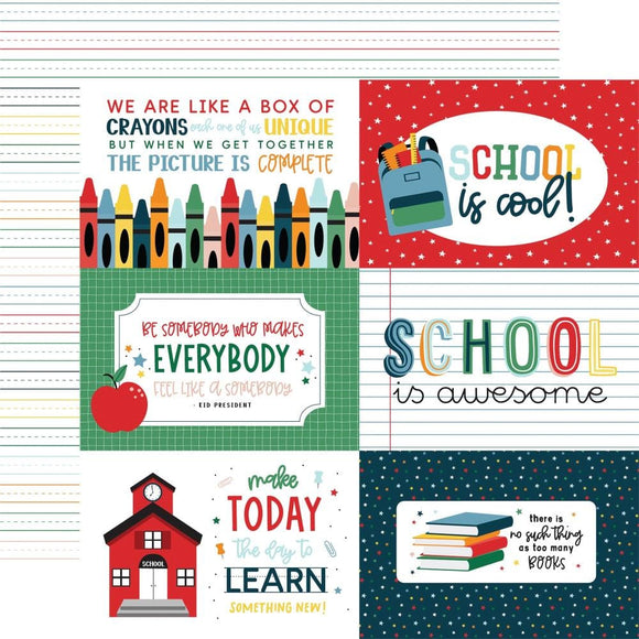 Scrapbooking  Echo Park First Day Of School Double-Sided Cardstock 12