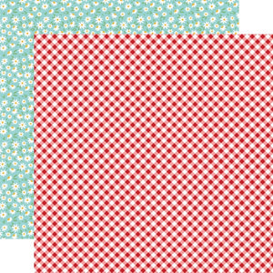 Scrapbooking  Echo Park Fun On The Farm Double-Sided Cardstock 12"X12" - Picnic Memories Paper 12"x12"