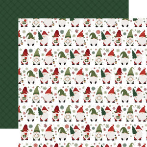 Scrapbooking  Echo Park Gnome For Christmas Double-Sided Cardstock 12"X12" - Christmas Gnome Paper 12"x12"