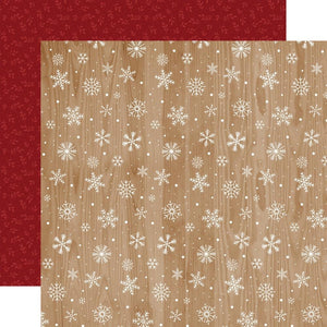 Scrapbooking  Echo Park Gnome For Christmas Double-Sided Cardstock 12"X12" -Woodgrain Snowflakes Paper 12"x12"