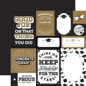 Scrapbooking  Echo Park Graduation Double-Sided Cardstock 12"X12" - Multi Journaling Cards Paper 12"x12"