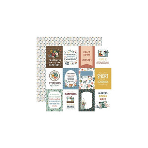 Scrapbooking  Echo Park Let's Create Double-Sided Cardstock 12"X12"- 3x4 Journaling Cards Paper 12"x12"
