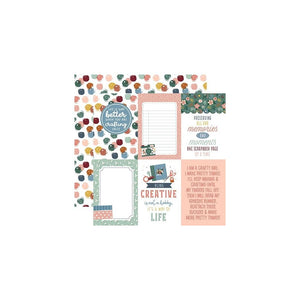 Scrapbooking  Echo Park Let's Create Double-Sided Cardstock 12"X12"- 4x6 Journaling Cards Paper 12"x12"