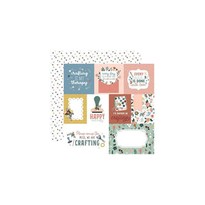 Scrapbooking  Echo Park Let's Create Double-Sided Cardstock 12"X12"- Multi Journaling Cards Paper 12"x12"